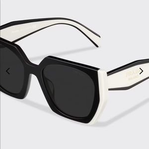 Black and White Oversized Prada Sunglasses